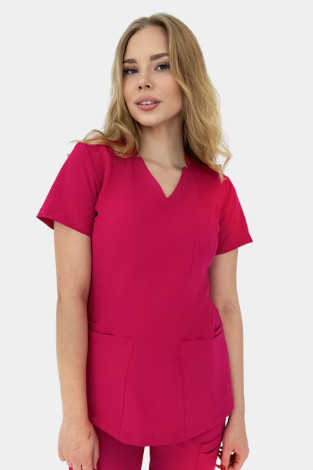 Damska bluza medyczna Zara amarantowa