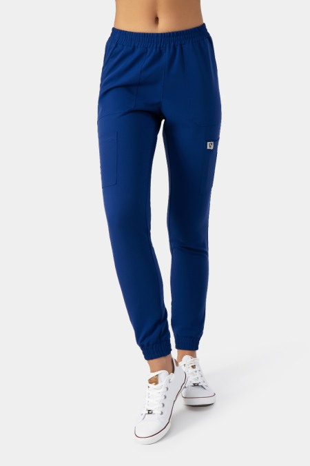 Damskie spodnie medyczne joggery Soft royal blue
