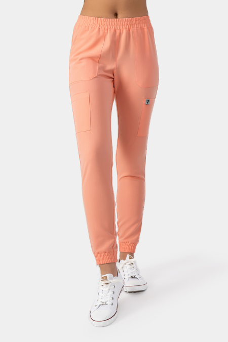Damskie spodnie medyczne joggery Soft peach