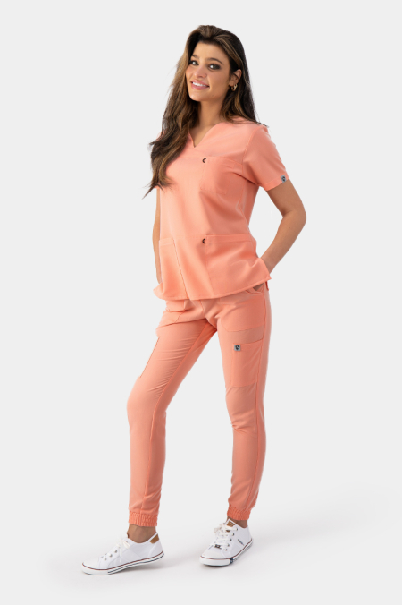 Damskie spodnie medyczne joggery Soft peach