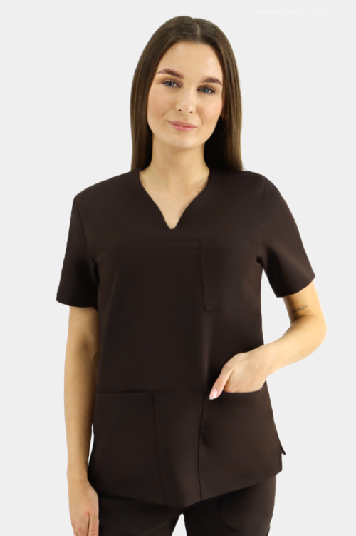 Damska bluza medyczna Amelia chocolate coffee