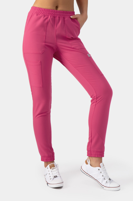 Damskie spodnie medyczne joggery Soft pink