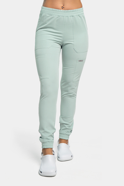 Damskie spodnie medyczne joggery Soft ice blue