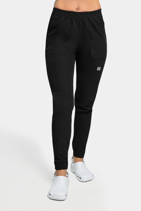 Damskie spodnie medyczne joggery Soft black