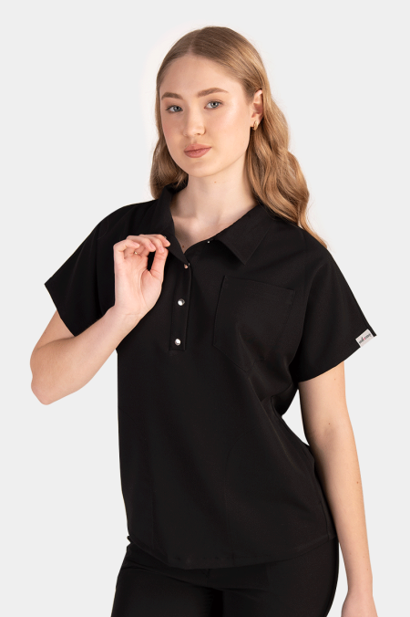 Damska bluza medyczna polo black