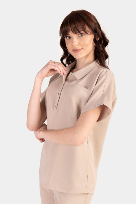 Damska bluza medyczna polo gold beige