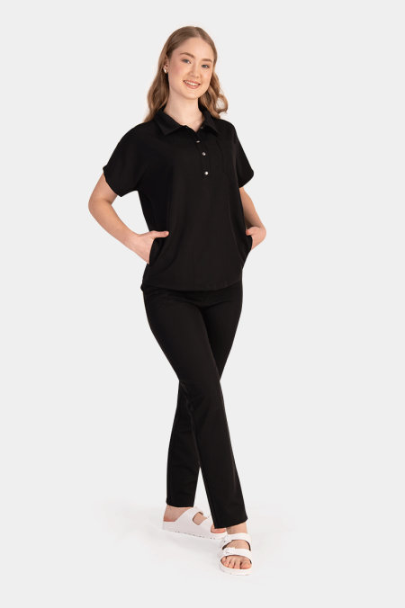 Damska bluza medyczna polo black