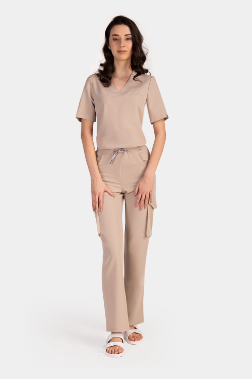 Damska bluza medyczna Cami gold beige