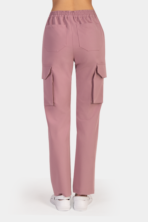 Damskie spodnie medyczne bojówki pink lavender