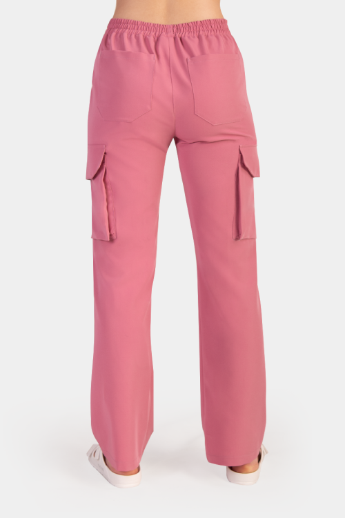 Damskie spodnie medyczne bojówki ash pink