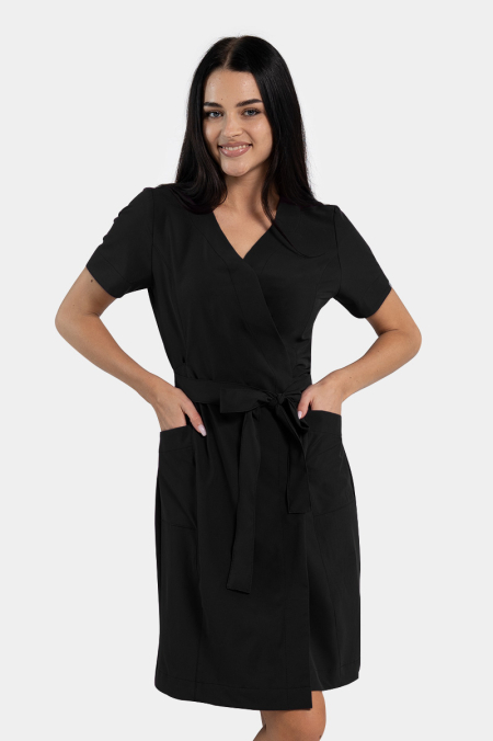 Medyczna sukienka kopertowa black