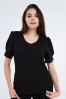 Damska bluza kosmetyczna Julia z krótkim rękawem black
