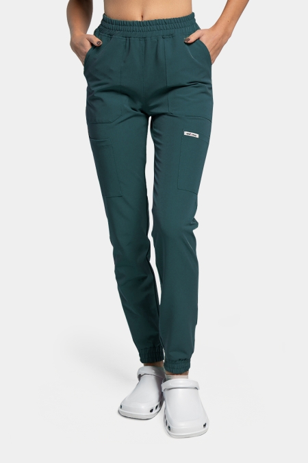 Damskie spodnie medyczne joggery Soft deep marine
