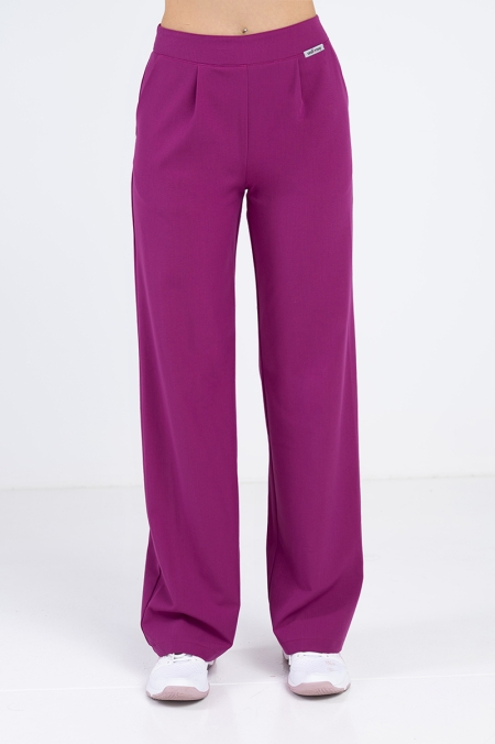 Spodnie damskie Hawaje z szerokimi nogawkami purple plum