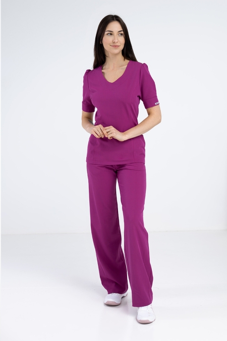 Spodnie damskie Hawaje z szerokimi nogawkami purple plum
