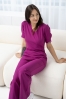 Damska bluza kosmetyczna Julia z krótkim rękawem purple plum