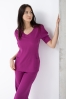 Damska bluza kosmetyczna Julia z krótkim rękawem purple plum
