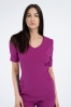 Damska bluza kosmetyczna Julia z krótkim rękawem purple plum