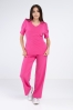 Damska bluza kosmetyczna Julia z krótkim rękawem hot pink