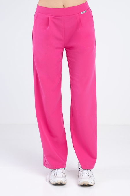 Spodnie damskie Hawaje z szerokimi nogawkami hot pink
