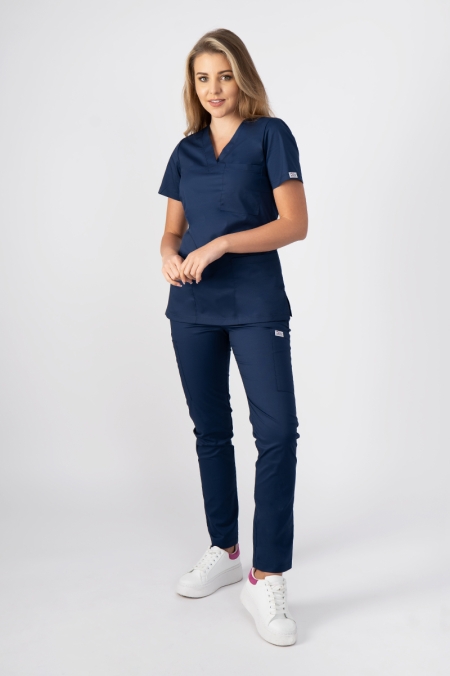 Komplet medyczny damski Comfort Cotton Flexy granatowy
