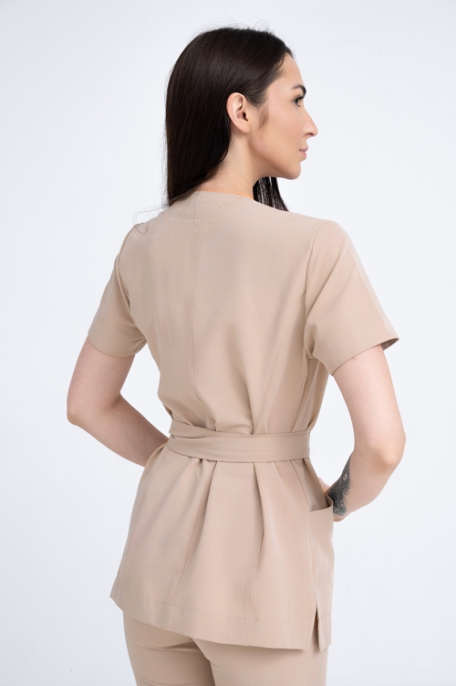 Kosmetyczna tunika damska Lili Soft gold beige