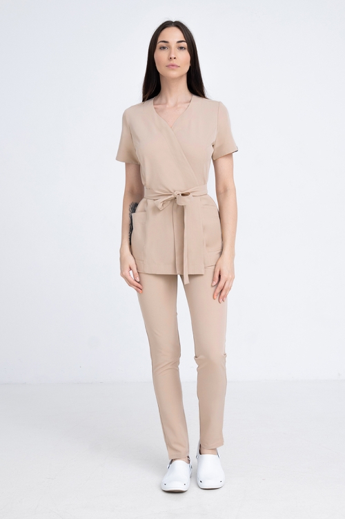 Kosmetyczna tunika damska Lili Soft gold beige