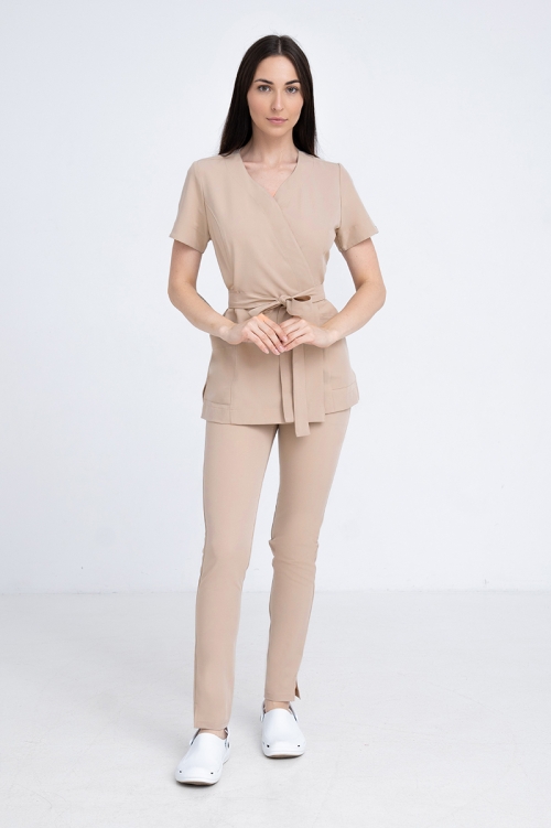 Kosmetyczna tunika damska Lili Soft gold beige