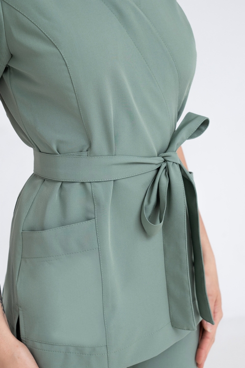 Kosmetyczna tunika damska Lili Soft grey mint
