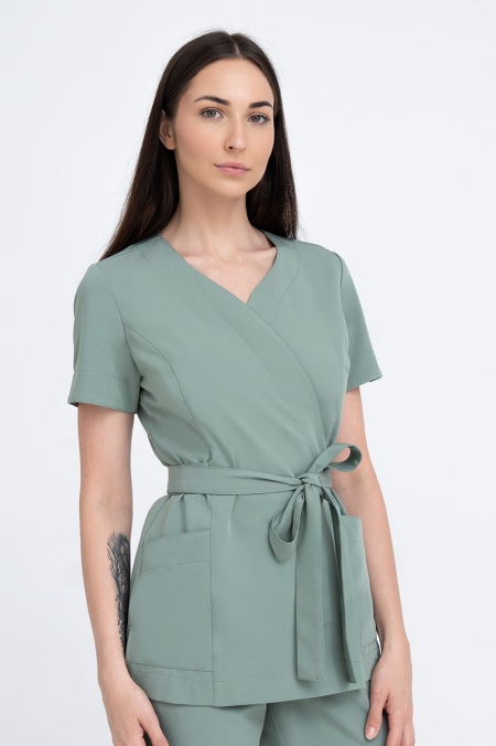 Kosmetyczna tunika damska Lili Soft grey mint