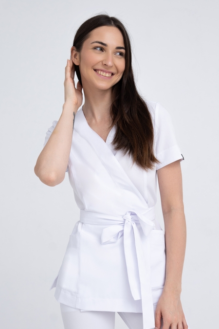 Kosmetyczna tunika damska Lili Soft white