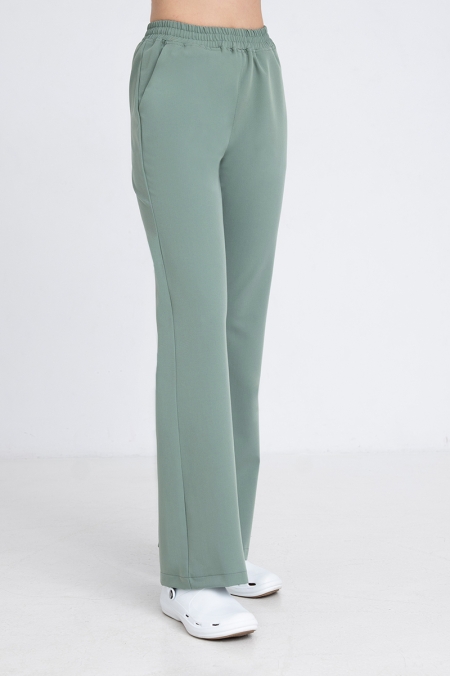 Spodnie medyczne dzwony damskie grey mint