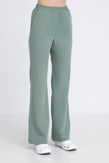 Spodnie medyczne dzwony damskie grey mint