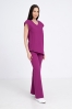 Spodnie medyczne dzwony damskie purple plum
