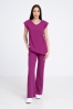 Spodnie medyczne dzwony damskie purple plum