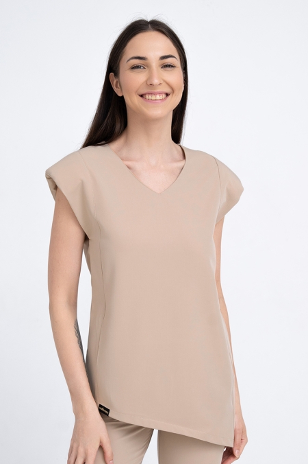 Kosmetyczna bluzka damska Raya gold beige