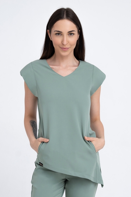 Kosmetyczna bluzka damska Raya gray mint