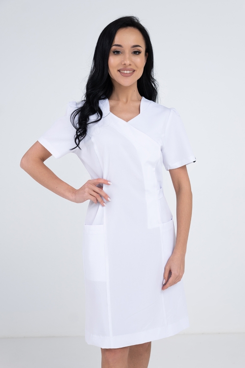 Medyczna sukienka damska Sonia Soft biała