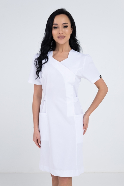 Medyczna sukienka damska Sonia Soft biała
