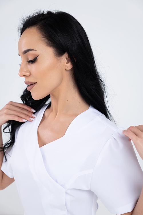 Medyczna sukienka damska Sonia Soft biała