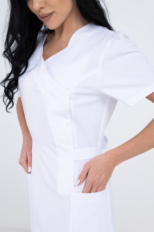 Medyczna sukienka damska Sonia Soft biała