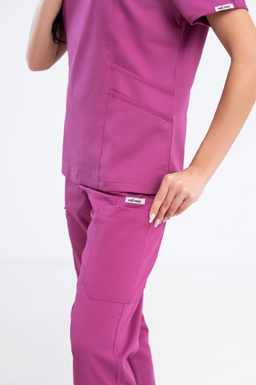 Komplet medyczny damski Basic fuchsia red