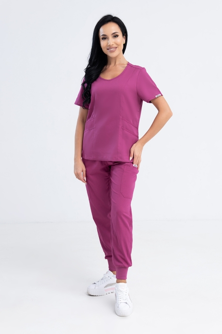 Komplet medyczny damski Basic fuchsia red