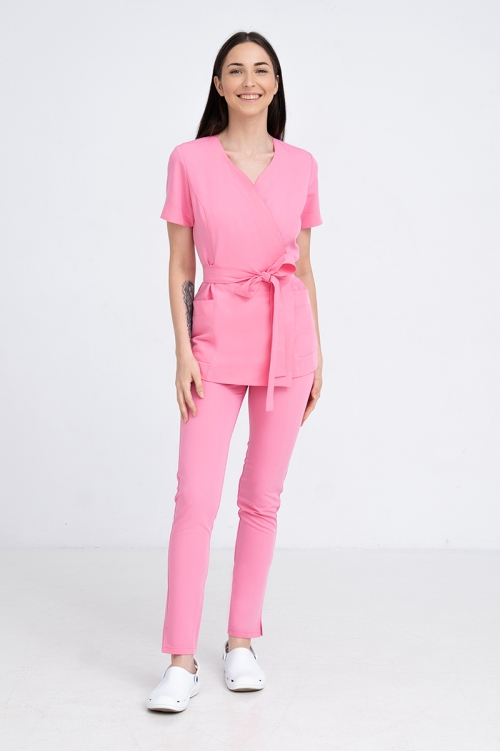 Damskie spodnie medyczne Slim Soft flamingo