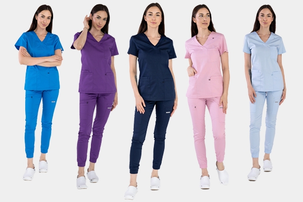 Bluza medyczna Medi i spodnie joggery - nowość Uniformsy w kolekcji Flexy Cotton (11 kolorów)